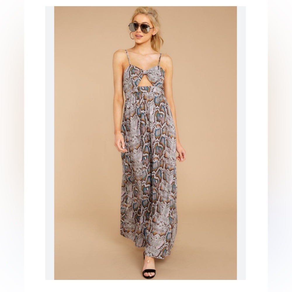 NWT Buddy Love XS Colorful Snakeskin Print Maxi Dress